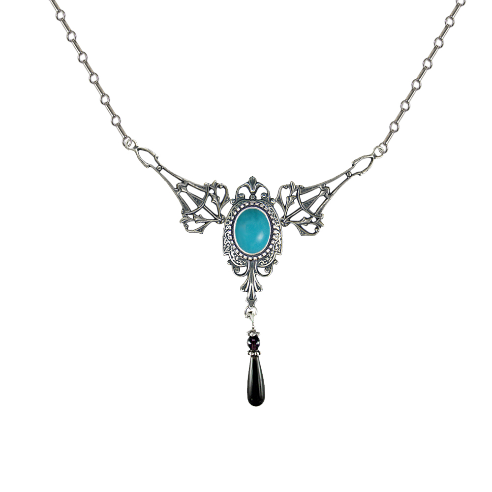 Sterling Silver Victorian Necklace With Turquoise